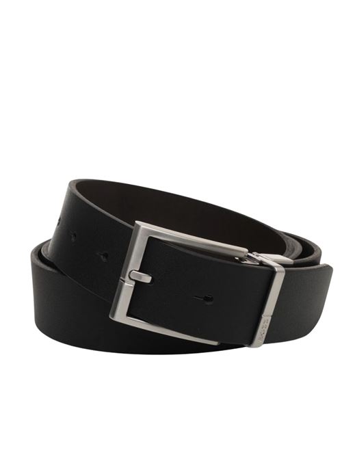 Cintura intercambiabile nera in pelle Hugo Boss | 50537100002